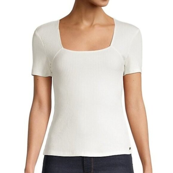 Ribbed Squareneck Top - Picture 1 of 9